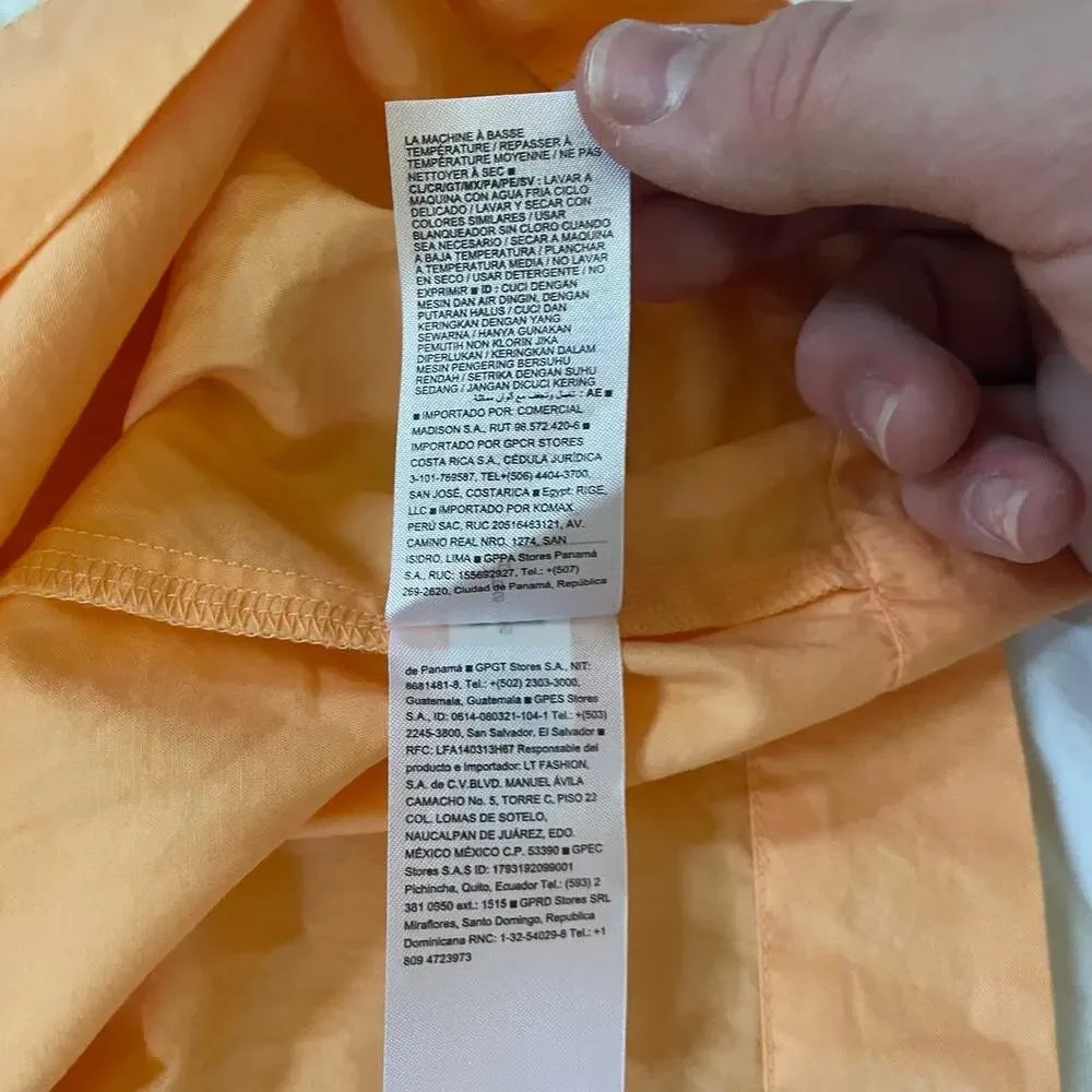 Old Navy Sunfish Orange Midi Dress Small Cotton Fit Flare Summer Sundress - Picture 7 of 8